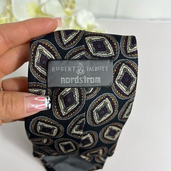 Robert Talbott mens tie diamond Print Silk - Picture 3 of 8